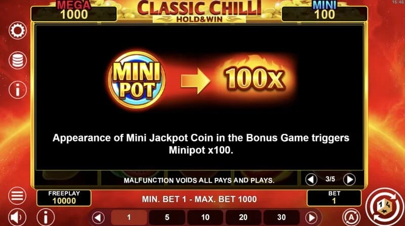 Classic Chilli Hold & Win - avvio del round Hold & Win