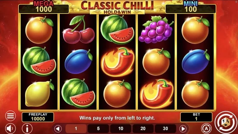 Classic Chilli Hold & Win - rulli 5x3 con simboli di peperoncino